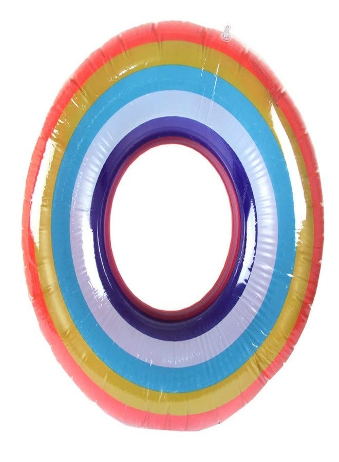 VENDICS Inflatable Pool Party Swimming Baby Boat Ring Swim Tube for Kids Swimming Leering Ring for Girls and Boys Swimming Tube Inflatable Swim Ring (3-5 Year) (Pack of 1) Rainbow air Tube - Image 2